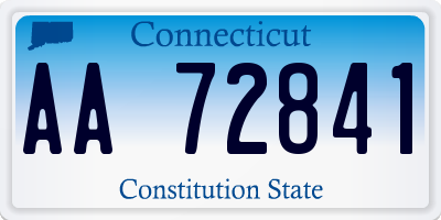 CT license plate AA72841