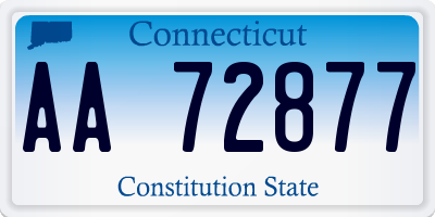 CT license plate AA72877