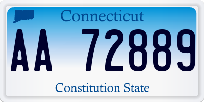 CT license plate AA72889