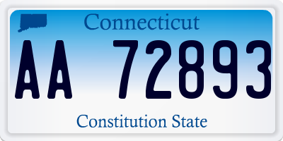 CT license plate AA72893