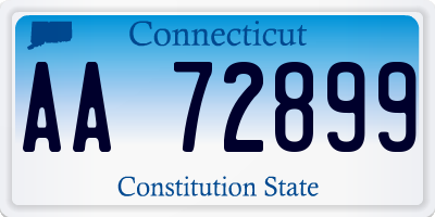 CT license plate AA72899
