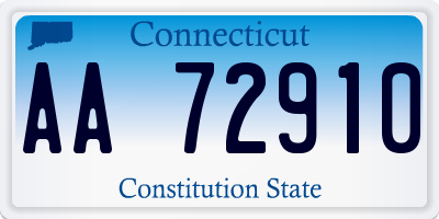 CT license plate AA72910