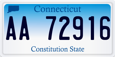 CT license plate AA72916