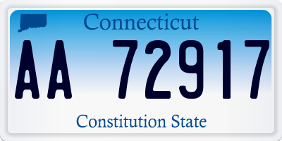 CT license plate AA72917