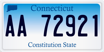 CT license plate AA72921