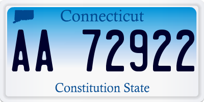 CT license plate AA72922