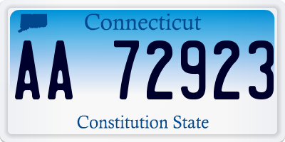 CT license plate AA72923