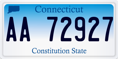 CT license plate AA72927