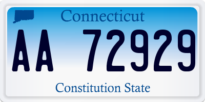 CT license plate AA72929