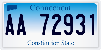 CT license plate AA72931