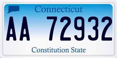 CT license plate AA72932