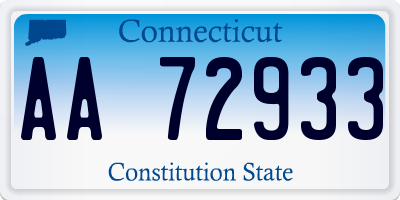 CT license plate AA72933