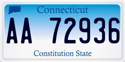 CT license plate AA72936