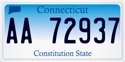 CT license plate AA72937