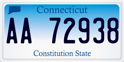 CT license plate AA72938