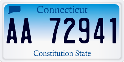 CT license plate AA72941