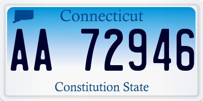 CT license plate AA72946