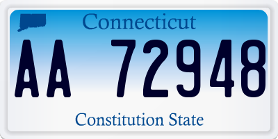 CT license plate AA72948