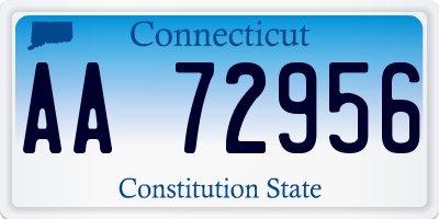 CT license plate AA72956