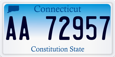 CT license plate AA72957