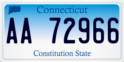 CT license plate AA72966