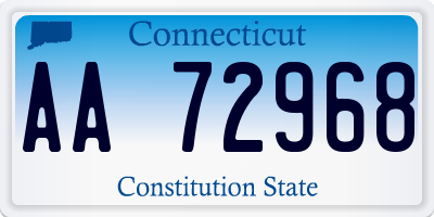 CT license plate AA72968