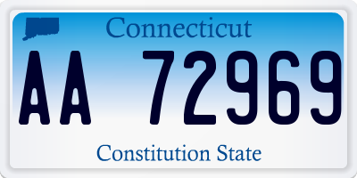 CT license plate AA72969