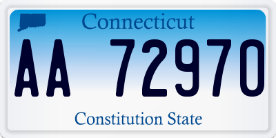 CT license plate AA72970