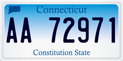 CT license plate AA72971