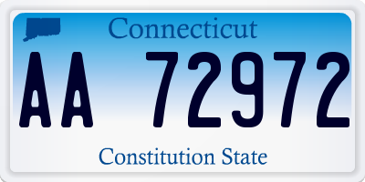 CT license plate AA72972