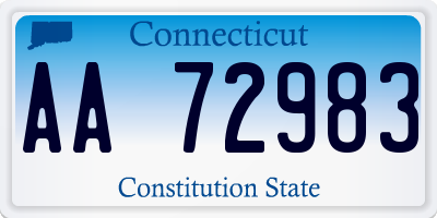 CT license plate AA72983