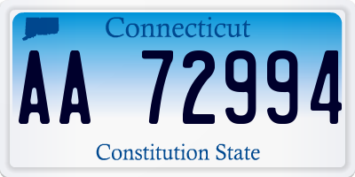 CT license plate AA72994