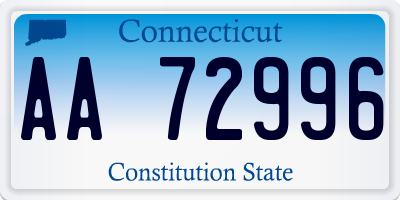 CT license plate AA72996