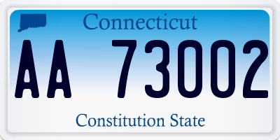 CT license plate AA73002