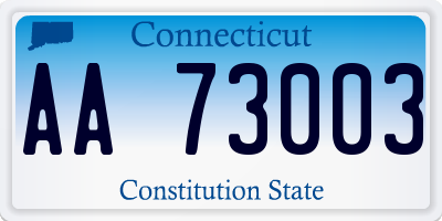 CT license plate AA73003