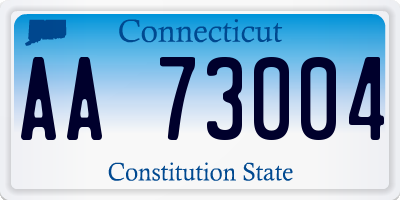 CT license plate AA73004