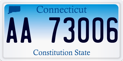 CT license plate AA73006