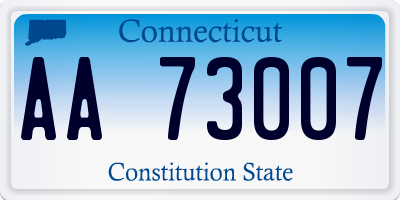 CT license plate AA73007