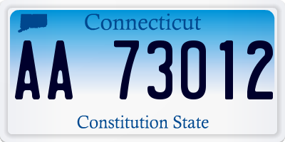 CT license plate AA73012