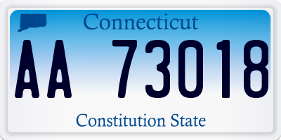 CT license plate AA73018