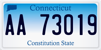 CT license plate AA73019