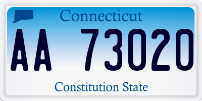 CT license plate AA73020