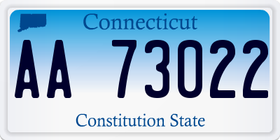 CT license plate AA73022