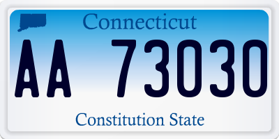 CT license plate AA73030