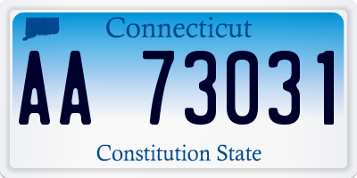 CT license plate AA73031