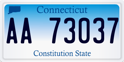 CT license plate AA73037