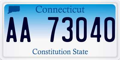 CT license plate AA73040