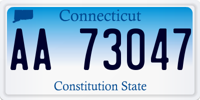 CT license plate AA73047