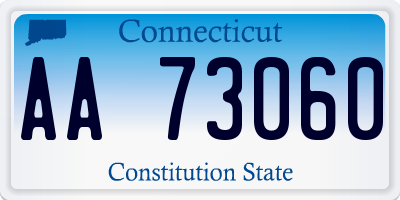 CT license plate AA73060