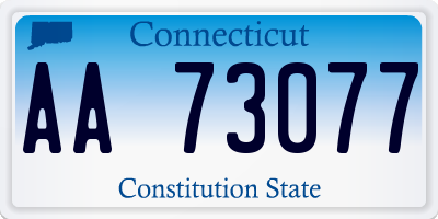 CT license plate AA73077